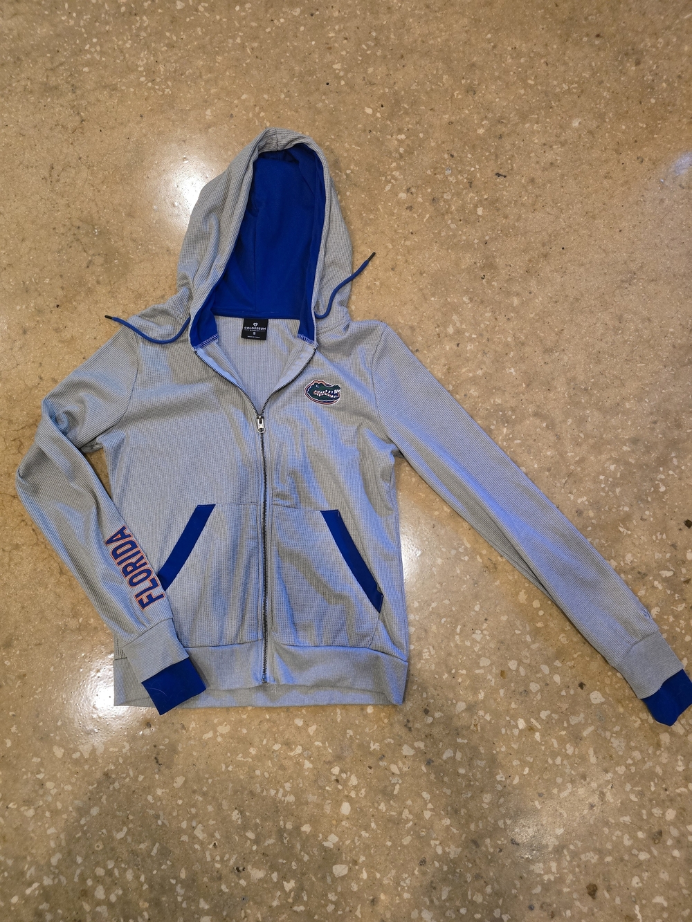 Colosseum Gray & Royal Blue Florida Gator Zip Hoodie